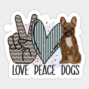 Love peace dogs Sticker